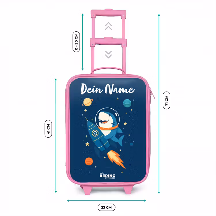 Dier - Ruimte - Planeet - Raket Kinderkoffer - Roze klein -productfoto_formaten
