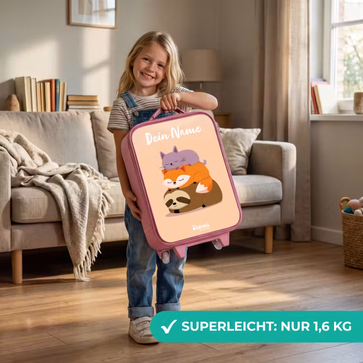 Dieren - Slapen - Samen Kinderkoffer - Roze klein -sfeer2_DE