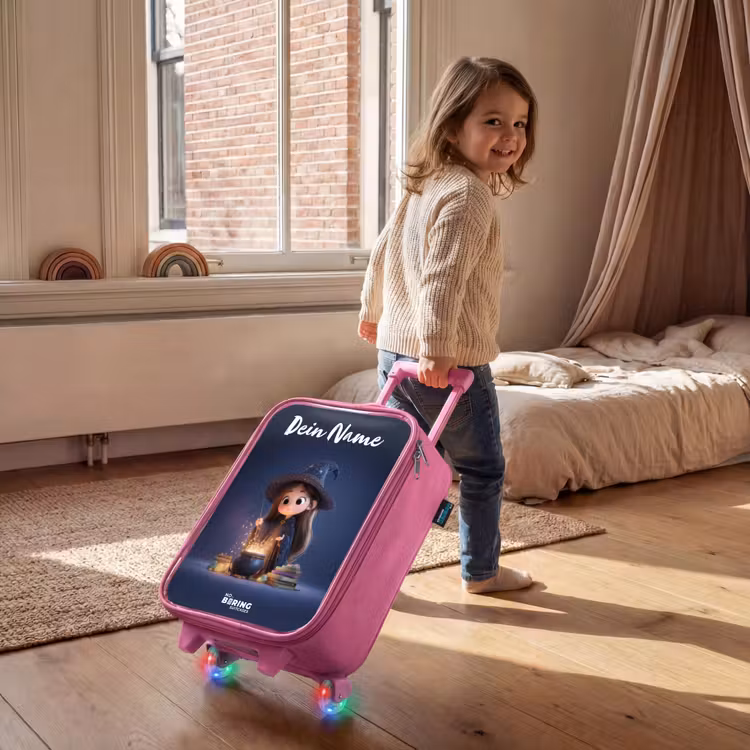 Betoverend meisje met ketel Kinderkoffer - Roze klein -sfeer1