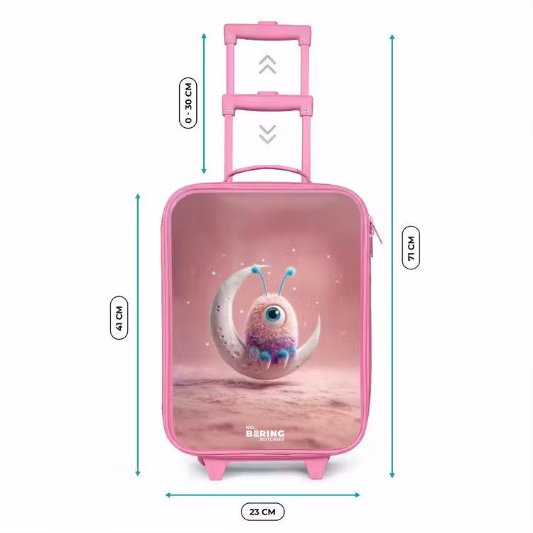 Maanwip met Pluizig Wezentje Kinderkoffer - Roze klein -productfoto_formaten