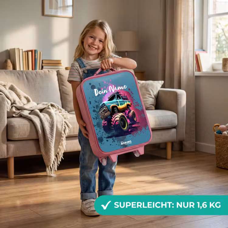 Monster Wheels Kinderkoffer - Roze klein -sfeer2_DE