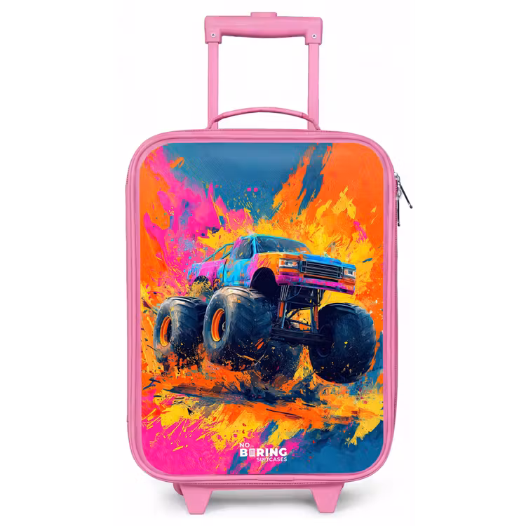 Monstertruck - Verfspatten - Kleurrijk - Explosie Kinderkoffer - Roze klein -zz3dotto