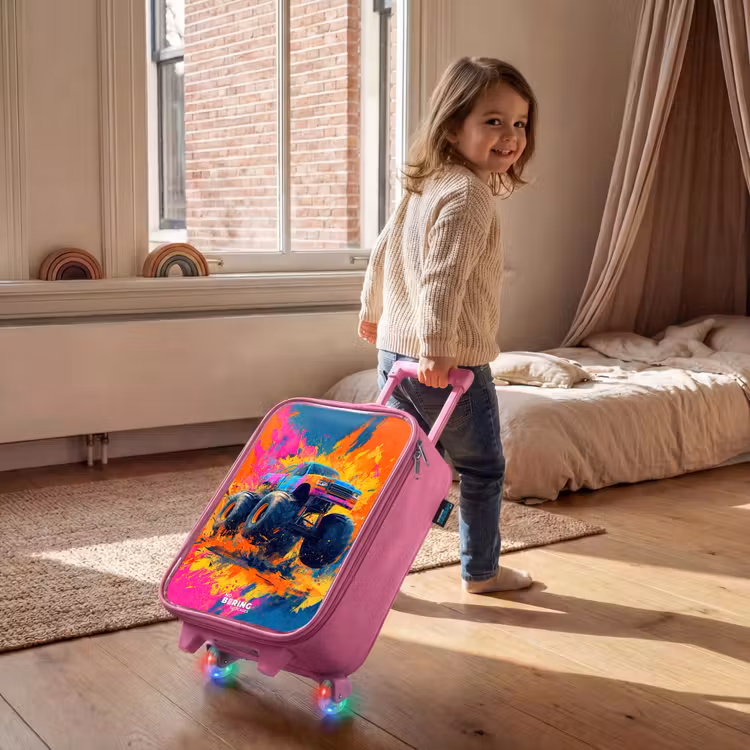 Monstertruck - Verfspatten - Kleurrijk - Explosie Kinderkoffer - Roze klein -sfeer1