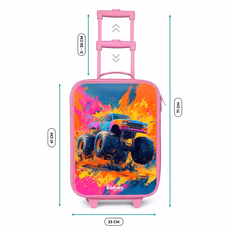 Monstertruck - Verfspatten - Kleurrijk - Explosie Kinderkoffer - Roze klein -productfoto_formaten