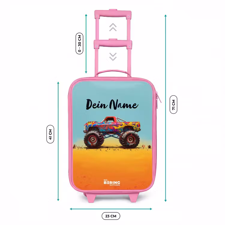 Monstertruck met Graffiti Print in het Zand Kinderkoffer - Roze klein -productfoto_formaten