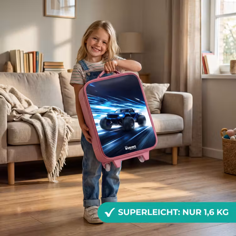 Monstertruck raast door lichtsnelheid Kinderkoffer - Roze klein -sfeer2_DE