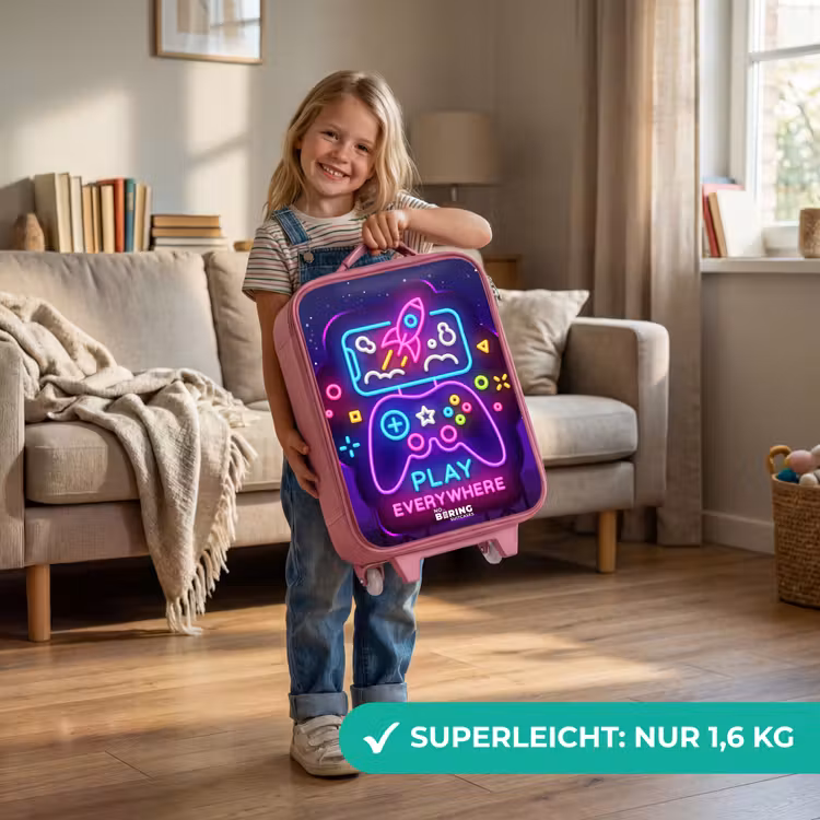 Neonillustratie met een controller Kinderkoffer - Roze klein -sfeer2_DE