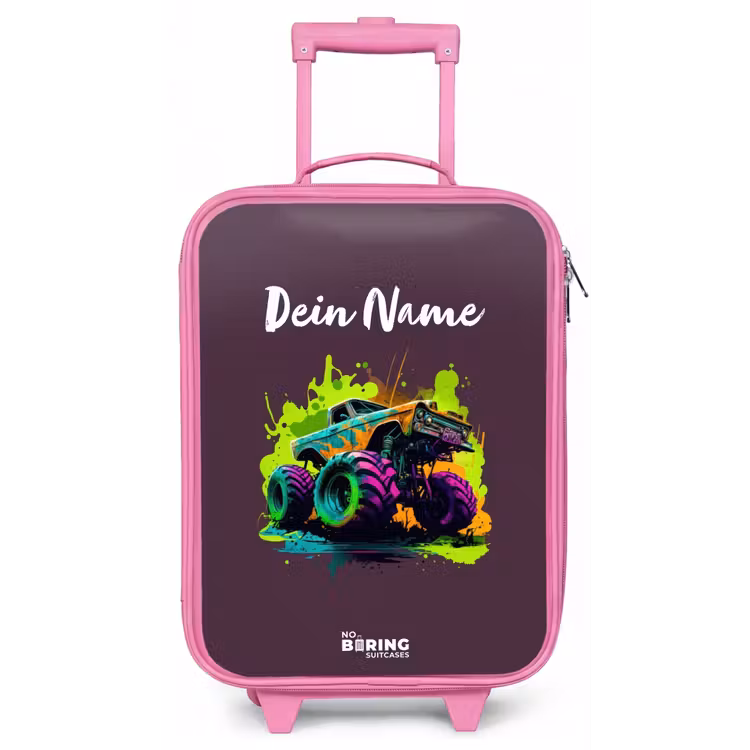 Neon Wheels Kinderkoffer - Roze klein -zz3dotto