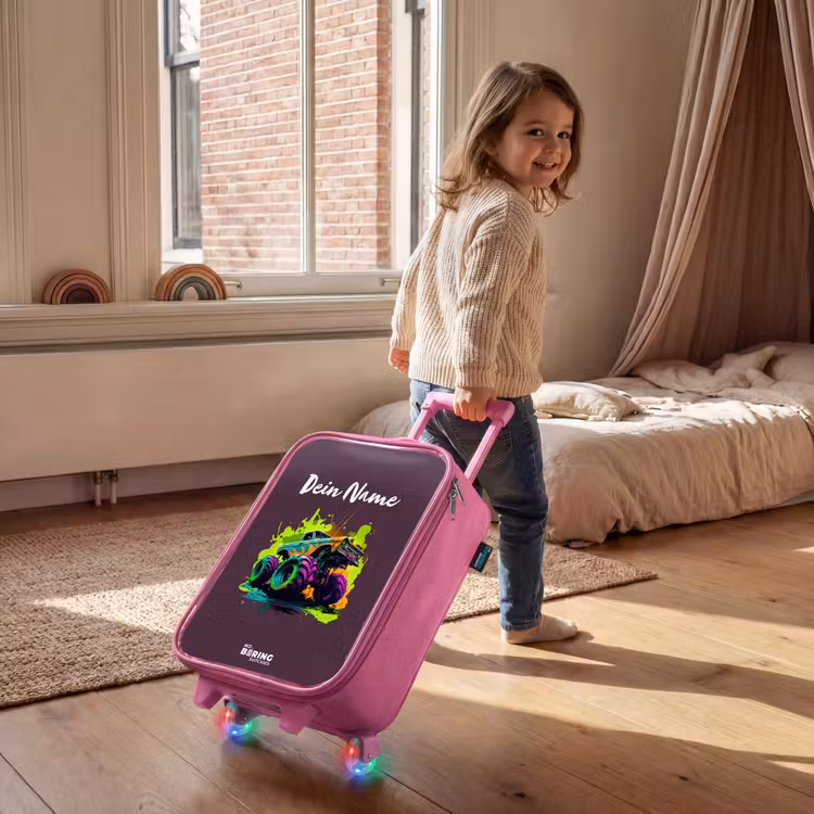 Neon Wheels Kinderkoffer - Roze klein -sfeer1