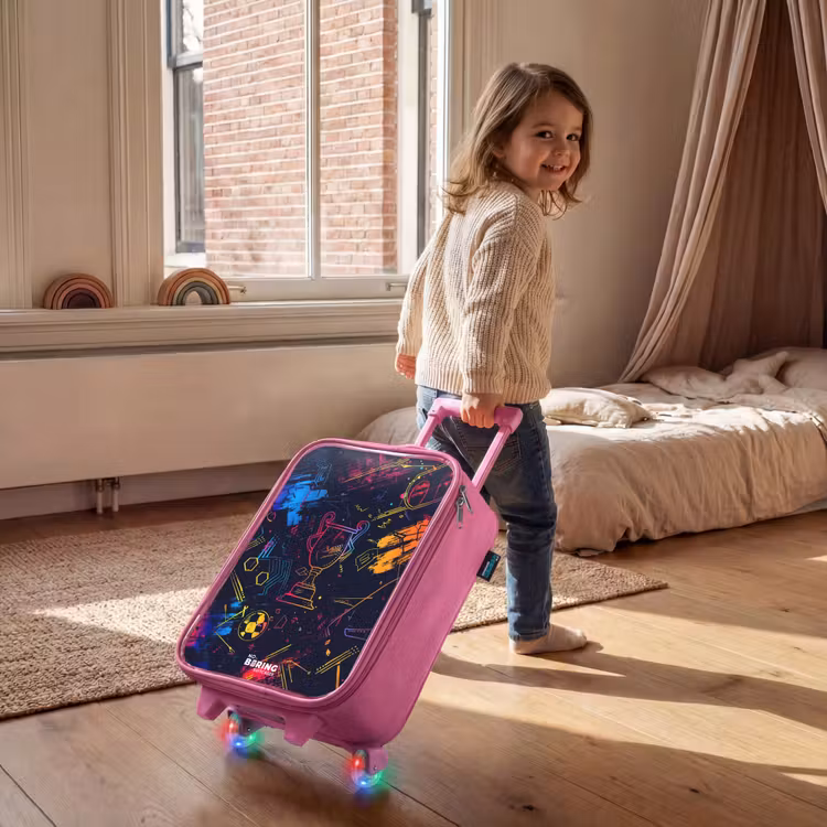 Neon sporttrofee design Kinderkoffer - Roze klein -sfeer1