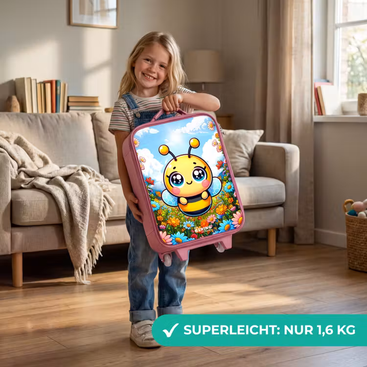 Schattige bij tussen de bloemen Kinderkoffer - Roze klein -sfeer2_DE