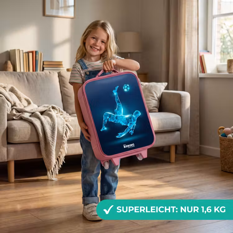 Omhaal in blauw neonvoetbal Kinderkoffer - Roze klein -sfeer2_DE
