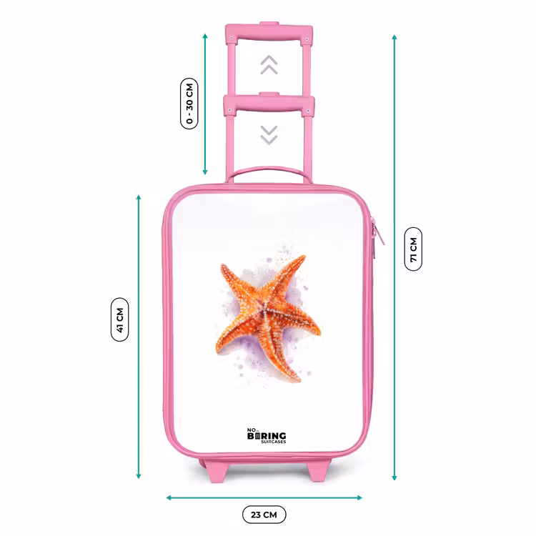 Oranje Zeester Illustratie Kinderkoffer - Roze klein -productfoto_formaten