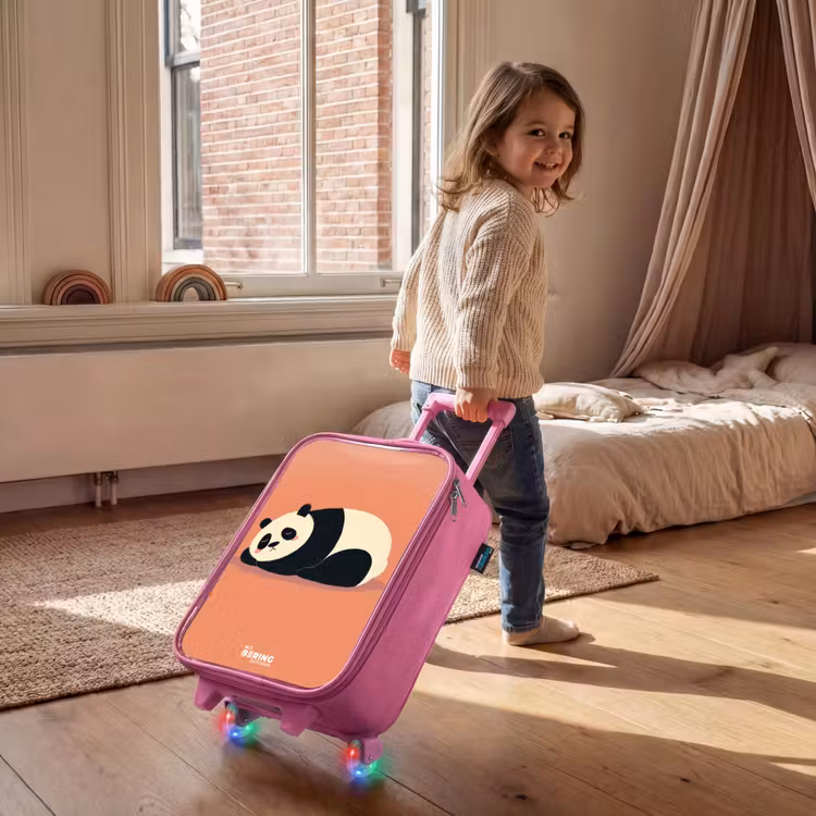 Panda - Slapen - Oranje Kinderkoffer - Roze klein -sfeer1