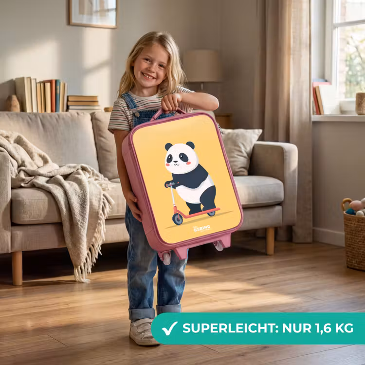 Panda - Step - Geel Kinderkoffer - Roze klein -sfeer2_DE