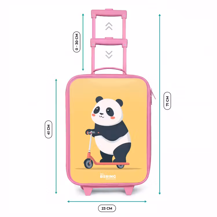 Panda - Step - Geel Kinderkoffer - Roze klein -productfoto_formaten