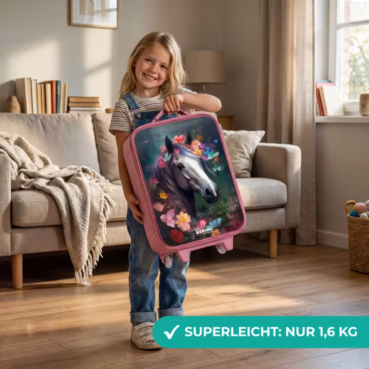 Paard in kleurrijke bloemen Kinderkoffer - Roze klein -sfeer2_DE