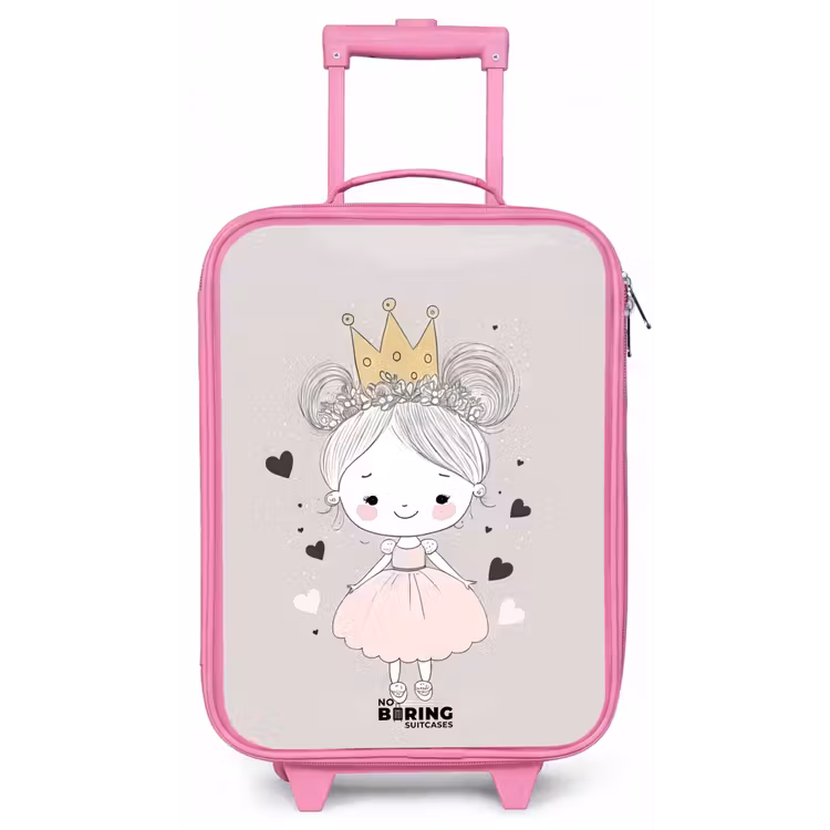 Prinses met knotjes Kinderkoffer - Roze klein -zz3dotto