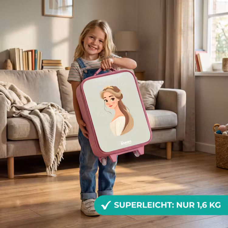 Prinses met een tiara - Groen Kinderkoffer - Roze klein -sfeer2_DE