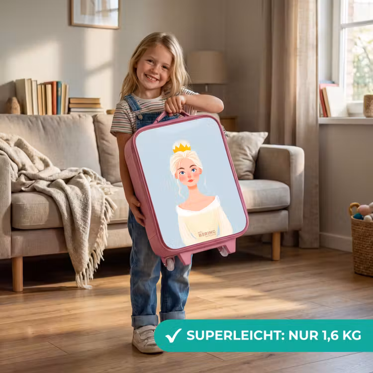 Prinses met een gouden kroon - Blauw Kinderkoffer - Roze klein -sfeer2_DE