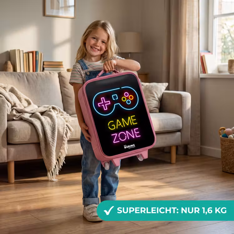 Qoute met neonkleuren Kinderkoffer - Roze klein -sfeer2_DE