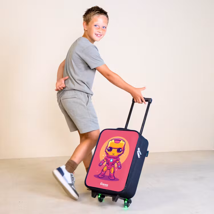 Roze ranger Kinderkoffer - Zwart klein -sfeer3
