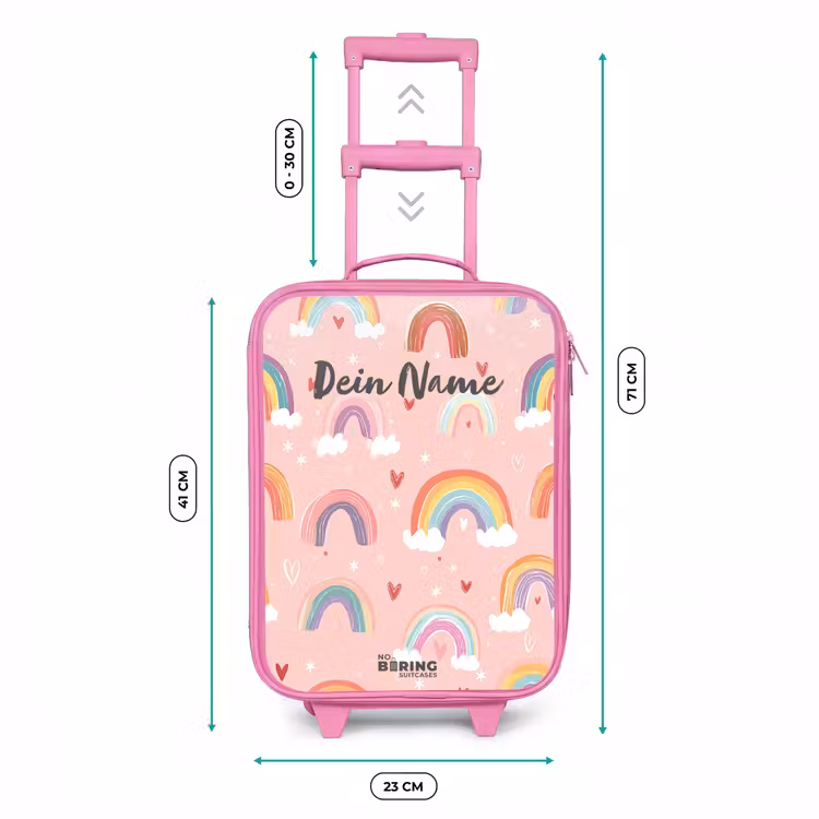 Regenbogen op een roze achtergrond Kinderkoffer - Roze klein -productfoto_formaten