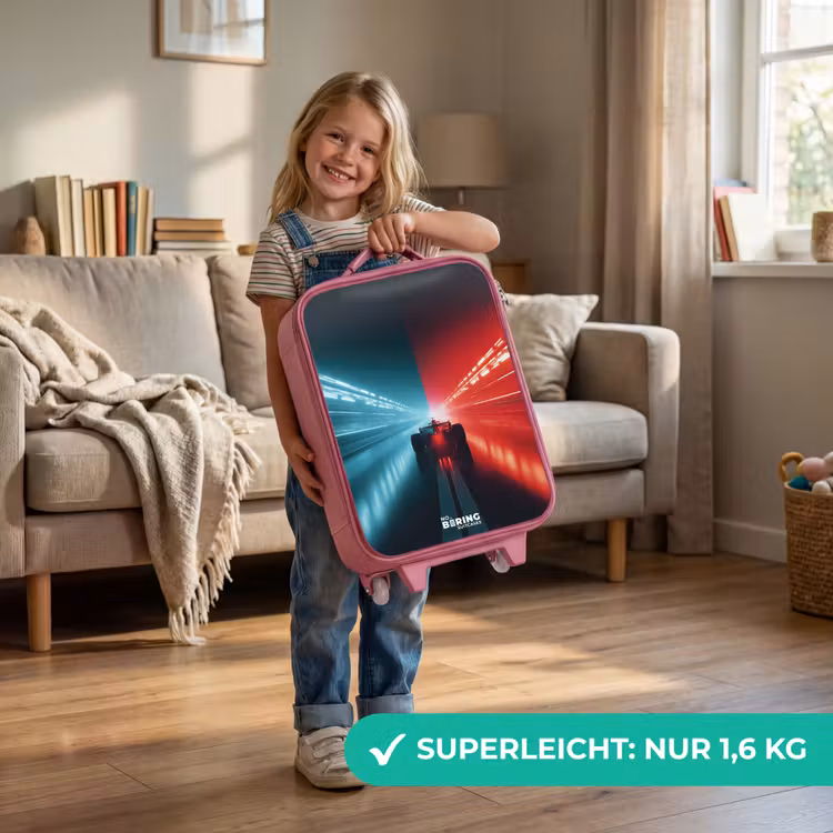 Baan - Raceauto - Neon - Rood Kinderkoffer - Roze klein -sfeer2_DE