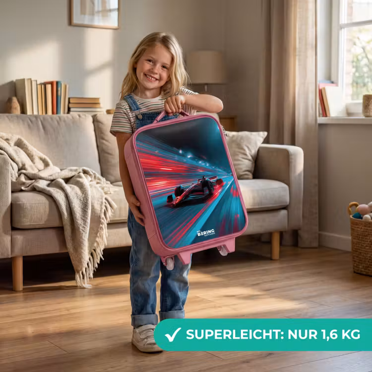 Raceauto - Baan - Neon - Verlichting Kinderkoffer - Roze klein -sfeer2_DE