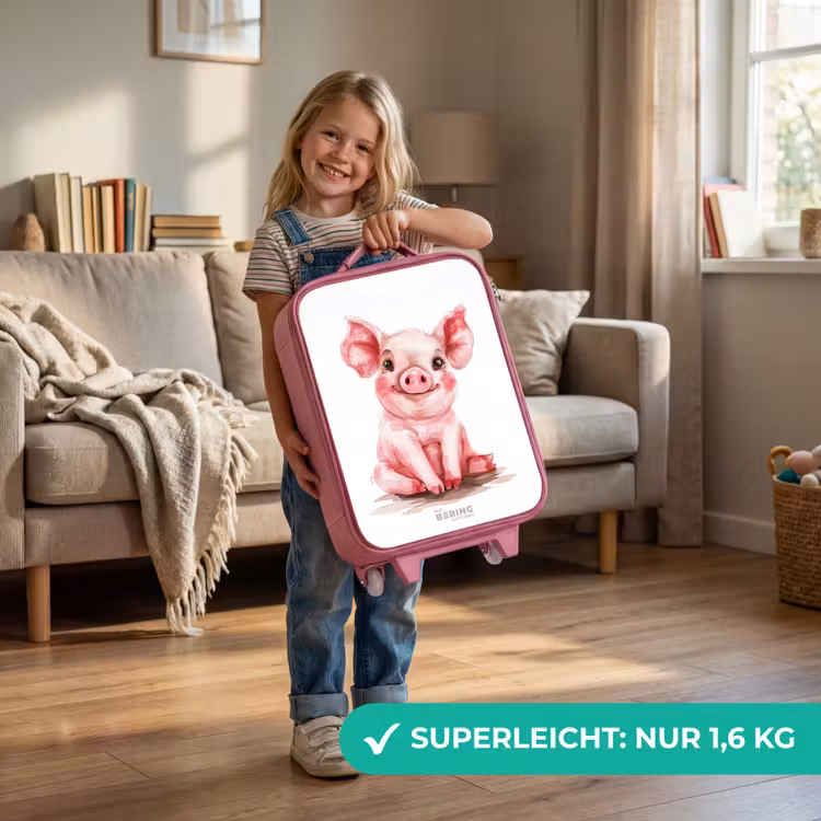 Roze baby varken Kinderkoffer - Roze klein -sfeer2_DE