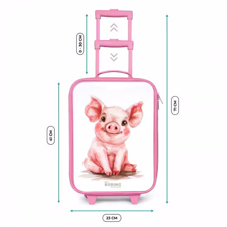 Roze baby varken Kinderkoffer - Roze klein -productfoto_formaten