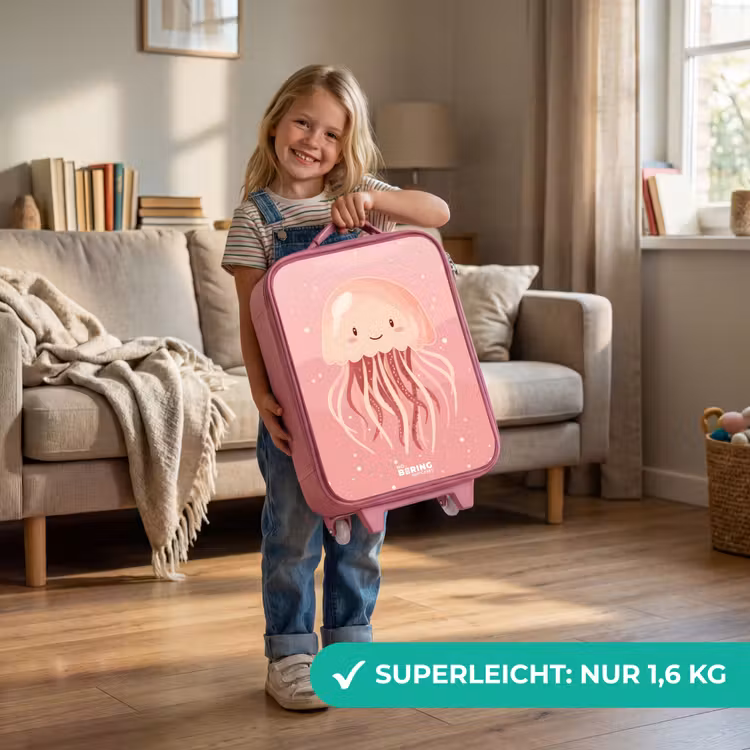 Roze kwal met gezicht Kinderkoffer - Roze klein -sfeer2_DE