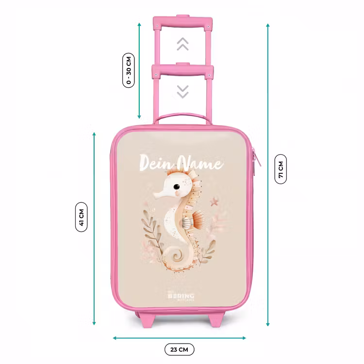 Roze zeepaardje tussen zeeplanten Kinderkoffer - Roze klein -productfoto_formaten