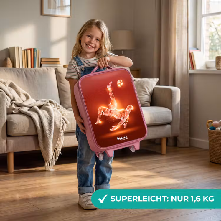 Rood gloeiende voetballer in actie Kinderkoffer - Roze klein -sfeer2_DE
