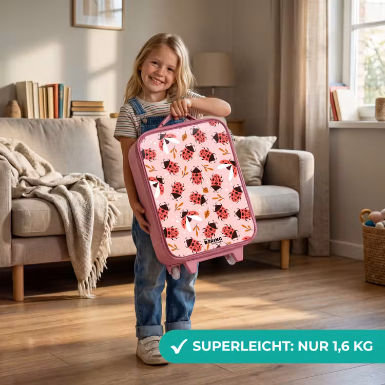 Rode lieveheersbeestjes op roze achtergrond Kinderkoffer - Roze klein -sfeer2_DE