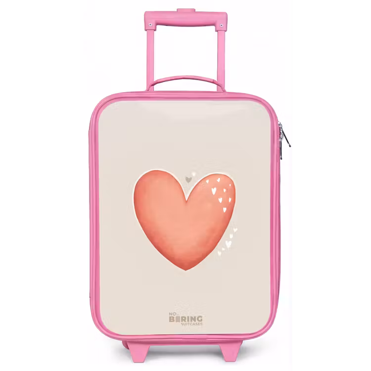 Rood hart op een beige achtergrond Kinderkoffer - Roze klein -zz3dotto