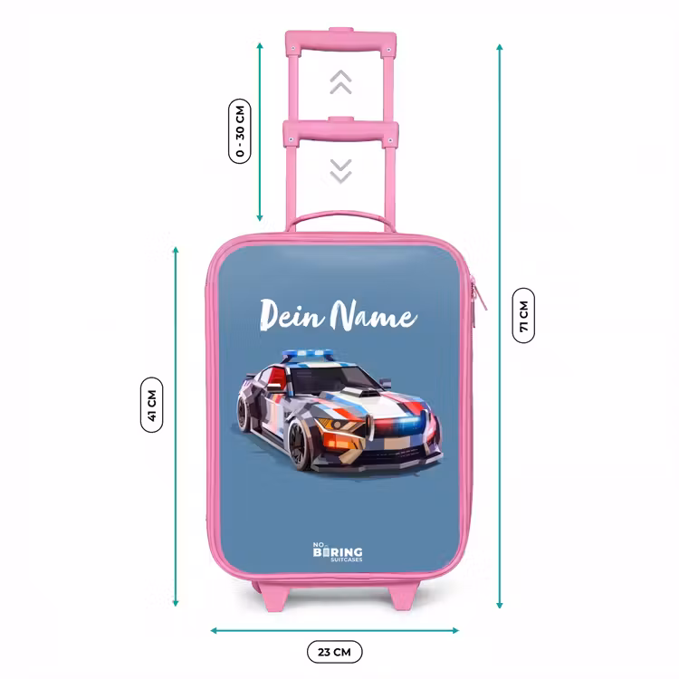 Pijlsnelle politieauto Kinderkoffer - Roze klein -productfoto_formaten