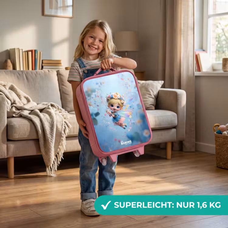 Vlinderfee in Bloemenlucht Kinderkoffer - Roze klein -sfeer2_DE
