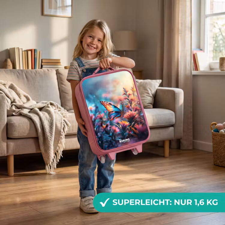 Vlinder flowers Kinderkoffer - Roze klein -sfeer2_DE