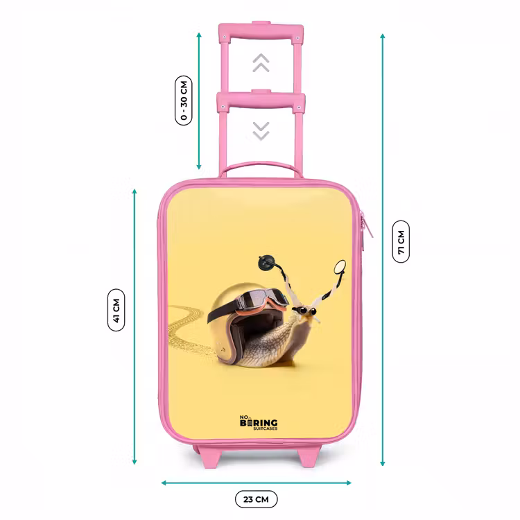 Slak met motorhelm Kinderkoffer - Roze klein -productfoto_formaten