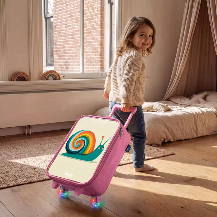 Slak - Regenboog - Kleurrijk Kinderkoffer - Roze klein -sfeer1