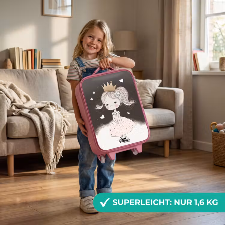 Verlegen prinses met bloem Kinderkoffer - Roze klein -sfeer2_DE