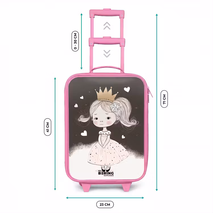 Verlegen prinses met bloem Kinderkoffer - Roze klein -productfoto_formaten