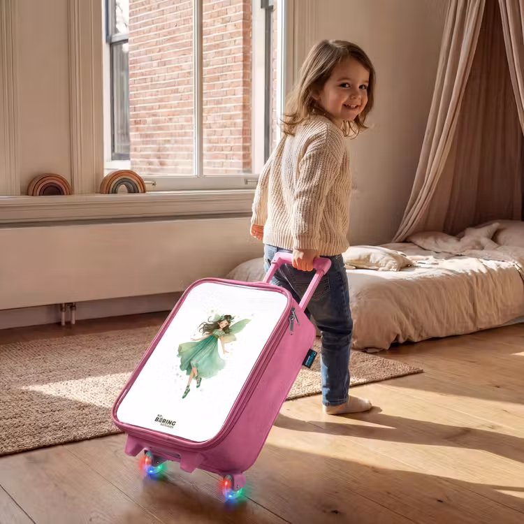 Zwevende groene elf Kinderkoffer - Roze klein -sfeer1