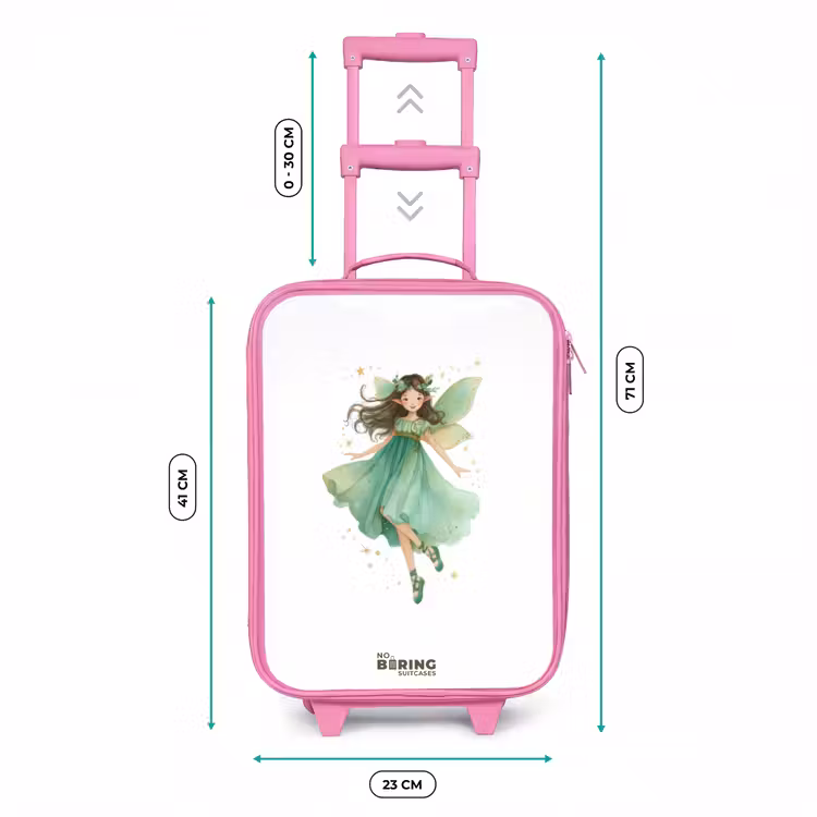 Zwevende groene elf Kinderkoffer - Roze klein -productfoto_formaten