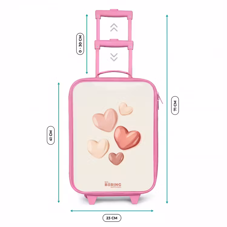 Zwevende harten in zachte rode en roze tinten Kinderkoffer - Roze klein -productfoto_formaten