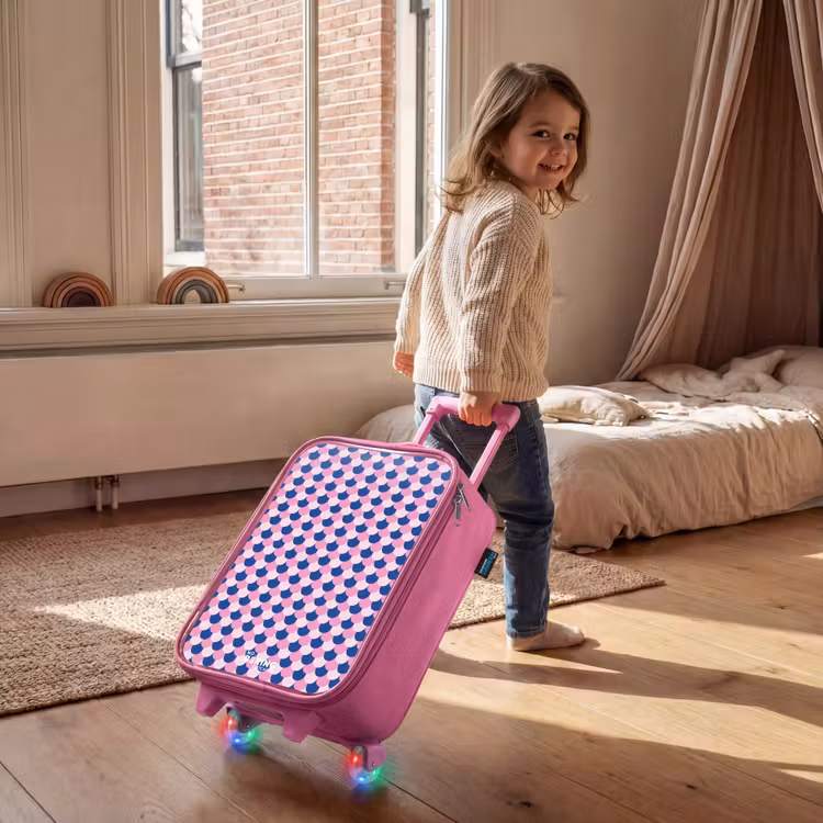 Schubben - Patroon - Blauw - Roze Kinderkoffer - Roze klein -sfeer1