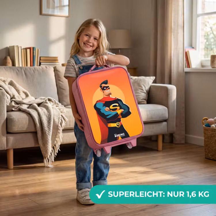 Sunny superhero Kinderkoffer - Roze klein -sfeer2_DE