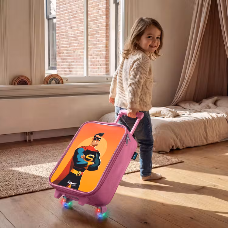 Sunny superhero Kinderkoffer - Roze klein -sfeer1
