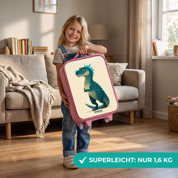 Spiky dino met vriendelijke blik Kinderkoffer - Roze klein -sfeer2_DE
